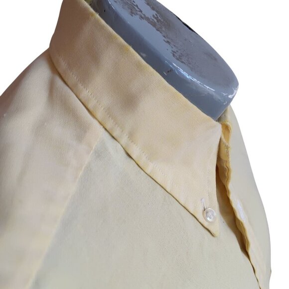 Vintage Arrow Cum Laude Decron Oxford Yellow Short Sleeve Shirt 14.5 Small Trash - Picture 6 of 10